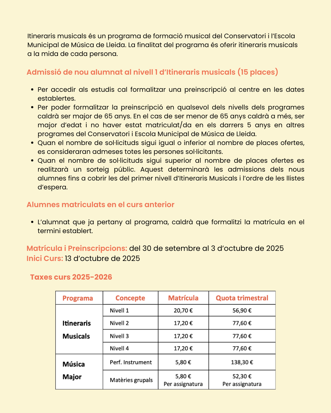 Informació Itineraris Musicals