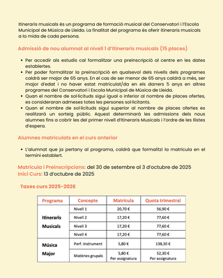Informació Itineraris Musicals